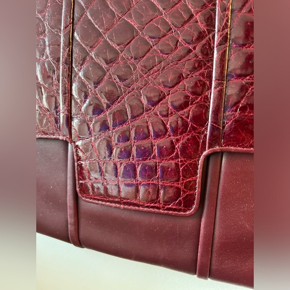 SILVANO BIAGINI Burgundy Flat Crossbody Leather Bag - Picture 6 of 16